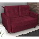 Ver imagem 1 de Sofá Cama Solar 2 Lugares Retrátil e Reclinável Vermelho Veludo Matrix