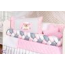 Kit Protetor Berço Trançado Ovelha Menina 14 Peças Com Saia - 3