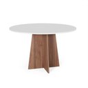 Ver imagem 1 de Mesa de Jantar Redonda 120cm 6 Lugares Isabela MDF Branco e Noronha  - Straub Web