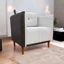 Ver imagem 3 de Poltrona Decorativa para Sala Recepção Consultório Aviv Luxo Corino e Linho