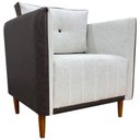 Ver imagem 1 de Poltrona Decorativa para Sala Recepção Consultório Aviv Luxo Corino e Linho
