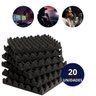 20 Peças Placas Acústicas Isolante Sonoro Preta para Parede - 1