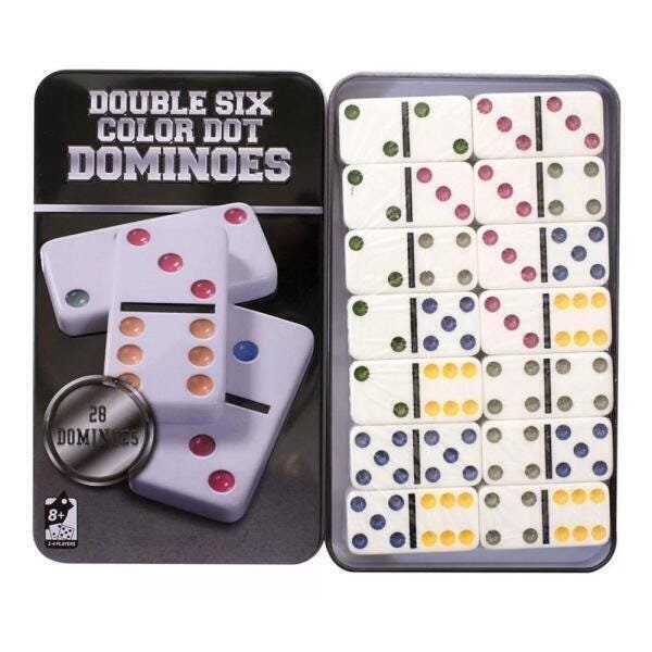 Jogo De Domino 28 Peças Reforçadas Lata Decorativa - 3