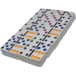 Jogo De Domino 28 Peças Reforçadas Lata Decorativa