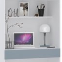 Ver imagem 4 de Escrivaninha Bancada Estudo Modulada 90cm Taiga Branco/grey L01 - Mpozenato