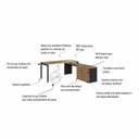 Ver mais imagens de Escrivaninha Mesa Escritório Diretoria com Balcão Home Office Concept 3 Gavetas 1 Porta 180cm Nogal