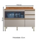 Ver imagem 3 de Balcão de Cozinha Proença 1 Porta 4 Gavetas 100% Mdf Nogueira/nude - Demóbile