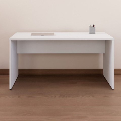 Escrivaninha Mesa Diretor em L 150x150cm com Pé Painel Cinza Yescasa