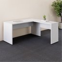 Ver imagem 7 de Escrivaninha Mesa Diretor em L 150x150cm com Pé Painel Cinza Yescasa