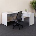 Ver mais imagens de Escrivaninha Mesa Diretor em L 150x150cm com Pé Painel Cinza Yescasa