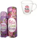 Ver imagem 7 de Kit Presente Dia Das Mães Garrafa Térmica Inox 450ml + Caneca Vidro 380ml Amor em Cada Detalhe:lilás