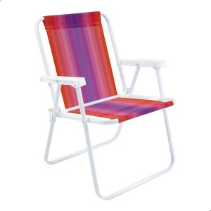 Cadeira Alta de Praia Piscina Dobrável em Aço Reforçada
