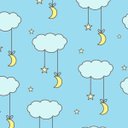 Ver imagem 2 de Papel De Parede Bebê Infantil Nuvem Chuva Nuvens C4326