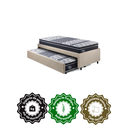 Ver imagem 5 de Bicama Box Solteiro 88x188 Suede Bege com Dois Colchões Gransleep Molas Verticoil Ecoflex