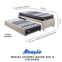 Ver imagem 2 de Bicama Box Solteiro 88x188 Suede Bege com Dois Colchões Gransleep Molas Verticoil Ecoflex