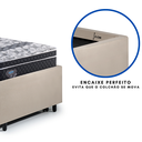 Ver imagem 7 de Bicama Box Solteiro 88x188 Suede Bege com Dois Colchões Gransleep Molas Verticoil Ecoflex