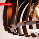 Ver imagem 3 de Luminária Pendente Grande Redondo Aletado Madeira Rustico Cor:café