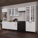 Ver imagem 1 de Armário de Cozinha Modulada Completa Fidelitá Nara 100% MDF 5 Peças 350cm 16 Portas 2 Gavetas com