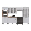 Ver imagem 2 de Armário de Cozinha Modulada Completa Fidelitá Nara 100% MDF 5 Peças 350cm 16 Portas 2 Gavetas com