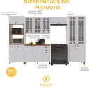 Ver imagem 4 de Armário de Cozinha Modulada Completa Fidelitá Nara 100% MDF 5 Peças 350cm 16 Portas 2 Gavetas com