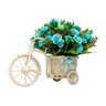 Bicicleta Branca Com Flores Azuis Artificiais De Tecido - 1