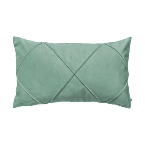 Capa para Almofada Drapeada em Veludo Retangular 60x40 Verde Menta