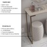 Buffet Aparador Off White / Dourado Mesa Industrial P/ Sala Ambiente Elegante - 4