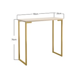Buffet Aparador Off White / Dourado Mesa Industrial P/ Sala Ambiente Elegante - 3