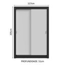 Ver imagem 6 de Guarda-roupa Solteiro 2 Portas de Correr 4 Gavetas Preto/branco Vivare Plus Madesa Preto/branco