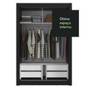 Ver imagem 4 de Guarda-roupa Solteiro 2 Portas de Correr 4 Gavetas Preto/branco Vivare Plus Madesa Preto/branco