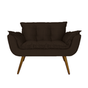 Ver imagem 1 de Namoradeira Poltrona Sofá 2 Lugares Sala de Estar Opala Suede Marrom - LM DECOR