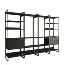 Ver imagem 2 de Guarda Roupa Aberto Industrial Casal Modulado Completo Preto Cabideiro com Gavetas Ferro Preto