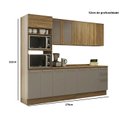 Ver imagem 2 de Armário de Cozinha Modulada Completa Reta 7 Peças 2,70m Botanic Kappesberg - Nogueira/Fendi