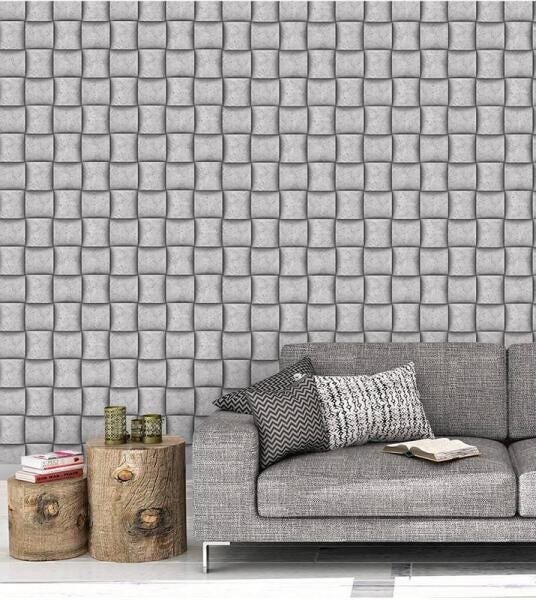 Quadrados 3D - Papel de Parede - 0,58 x 2,50m - 1