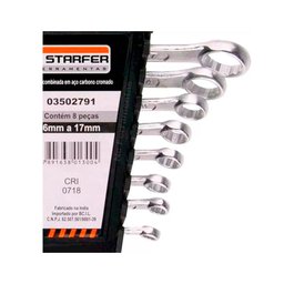 Jogo Chave Combinada Boca Estrela 6 A 17mm Resistente 8 Pcs - 4