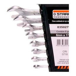 Jogo Chave Combinada Boca Estrela 6 A 17mm Resistente 8 Pcs - 3