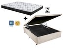 Ver imagem 1 de Cama Box Baú Casal Conforto Suede Bege + Colchão Casal CoD-33