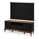 Ver imagem 1 de Conjunto Rack 60503m + Painel 50513 para Sala Pés Luiz Xv 2 Gavetas 2 Portas - Preto/imbuia