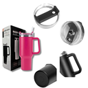 Ver imagem 2 de Copo Térmico Cor Rosa Pink Grande 1200 Ml Canudo Parede Dupla