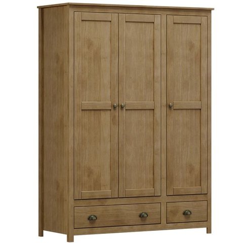 Guarda Roupa 3p 2g Madeira Maciça 136 Cm 9104 Freijo Milani Store