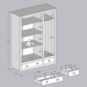 Ver imagem 5 de Guarda Roupa 3p 2g Madeira Maciça 136 Cm 9104 Freijo Milani Store