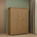 Ver imagem 7 de Guarda Roupa 3p 2g Madeira Maciça 136 Cm 9104 Freijo Milani Store