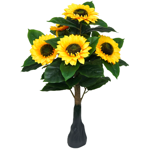 Arvore Realista Planta Girassol 5 Flores 95cm Artificiais
