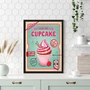 Ver imagem 2 de Quadro para Cozinha Cupcake Rosa 24x18cm - com Vidro:moldura Branca