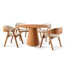 Ver imagem 3 de Conjunto Sala de Jantar Mesa Cone Amadeirada 120cm + 4 Cadeiras Gaia