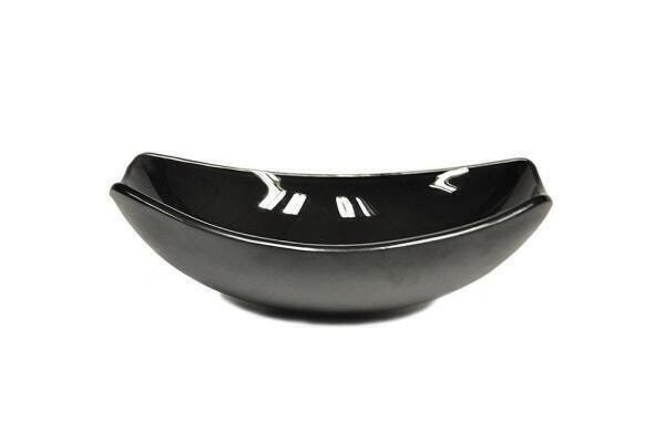 Cuba De Vidro Oval Chanfrada 51Cm Preta - 1