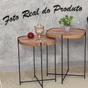 Ver imagem 4 de Jogo Mesa Lateral Apoio Conjunto Canto Preto Madeirado Redonda Pequena Ambiente Recepção Sala Madeco