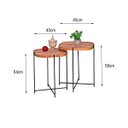 Ver imagem 6 de Jogo Mesa Lateral Apoio Conjunto Canto Preto Madeirado Redonda Pequena Ambiente Recepção Sala Madeco