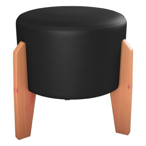 Puff Decorativo para Sala Luxo 44x44 Cm Corano Preto Milani Store