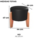 Ver imagem 3 de Puff Decorativo para Sala Luxo 44x44 Cm Corano Preto Milani Store